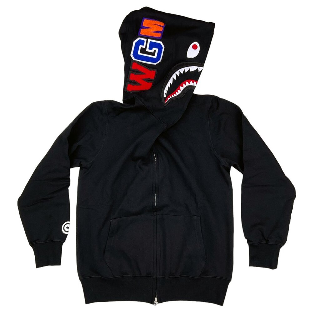 BAPE Shark WGM Full Zip Hoodie Black | A Bathing Ape
